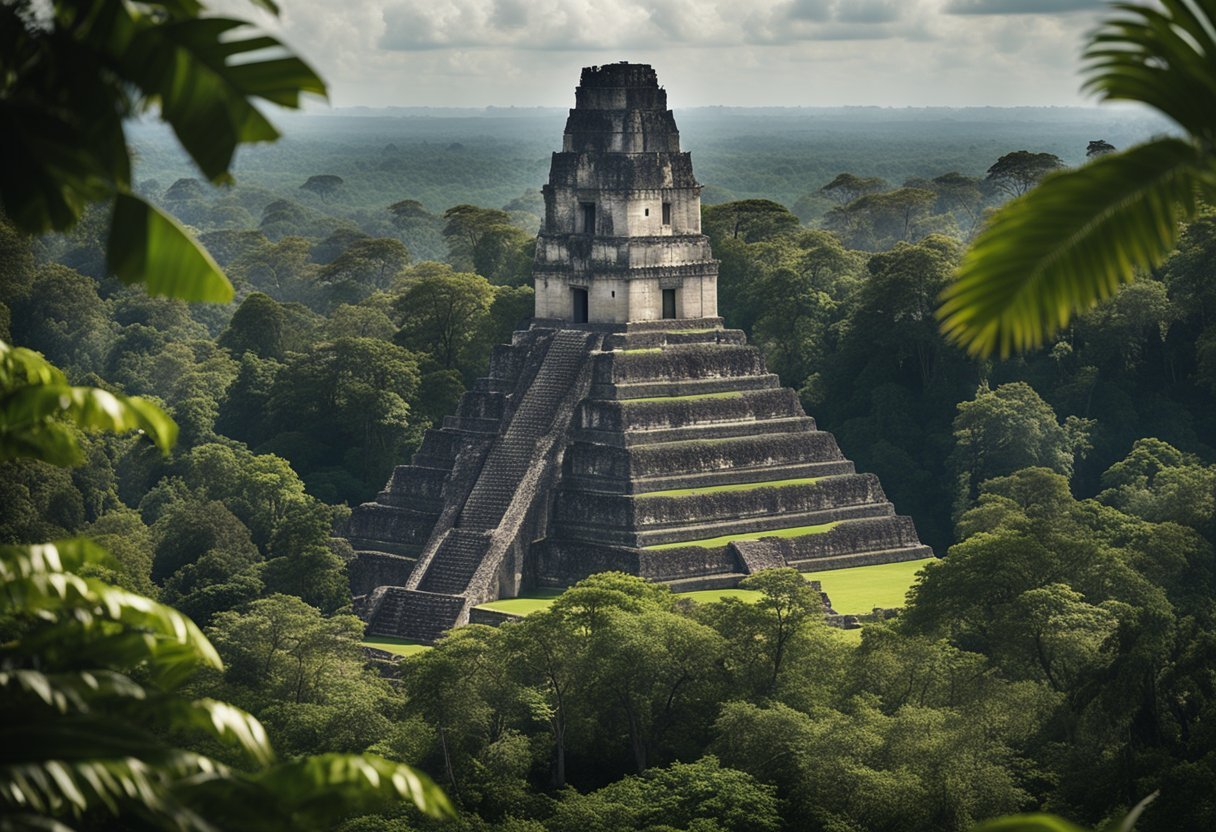 Lush jungle surrounds towering stone pyramids of Tikal, a hub of ancient Mayan culture and innovation