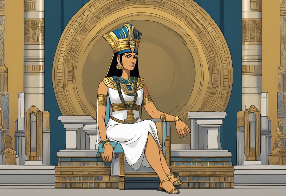 Cleopatra strategizes with foreign leaders, forming alliances. She navigates political complexities with grace and intelligence