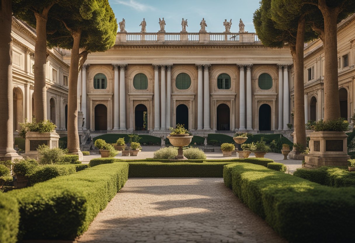 Galla Placidia of Rome's early life: a grand palace, ornate furnishings, and lush gardens